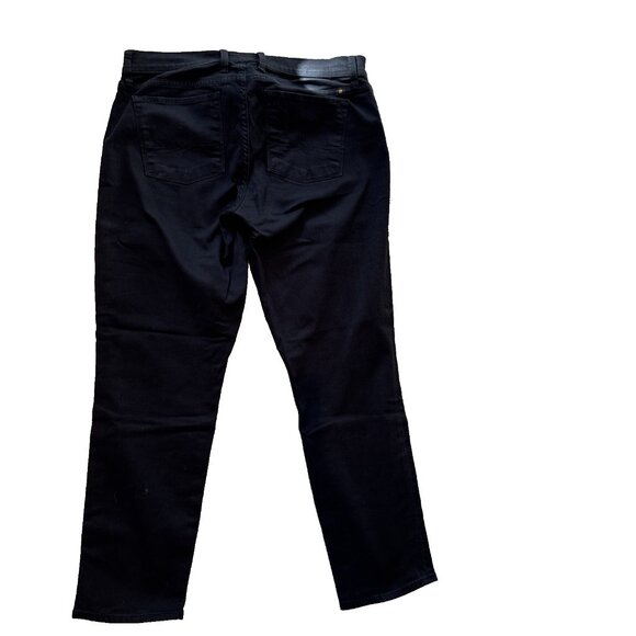 New Lucky Brand Sofia Capri Jean Sz 12/31 Black Curvy teal accent Lucky You zip - Picture 8 of 13